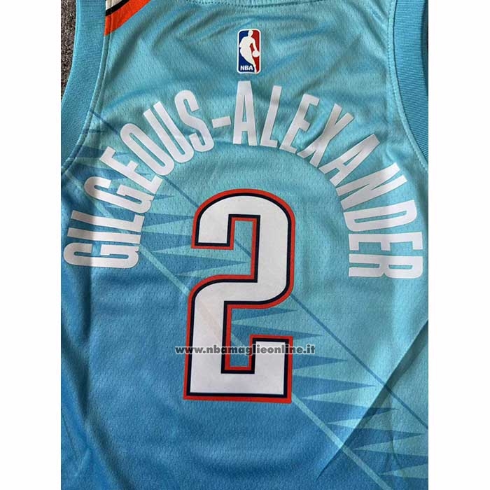 Maglia Bambino Oklahoma City Thunder Shai Gilgeous Alexander No 2 Citta 2018-19 Blu